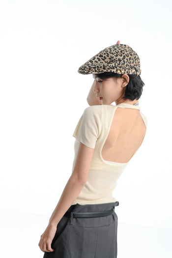 “MADE 𝗚𝘂𝗯𝗮𝗻 " 春夏 個性 露背 修身 針織 正肩短袖