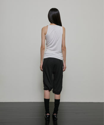 FLARE UP - Braided Asymmetrical Sleeveless 編織不對稱無袖衫 T-F1089 (白色)