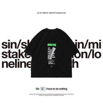 Apostle - "GRACE" Graffiti Slogan TEE - Black