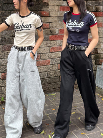 “MADE 𝗚𝘂𝗯𝗮𝗻 " 美式 條紋 撞色 修身 原創 短板 240G 上衣