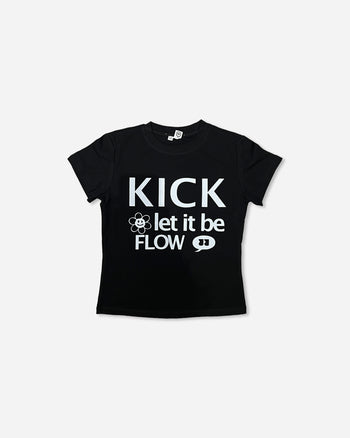 “MADE 𝗚𝘂𝗯𝗮𝗻 " KICK 小花 字母 萊卡 修身 彈力 短袖 上衣