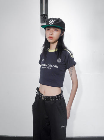 “MADE 𝗚𝘂𝗯𝗮𝗻 " 美式 條紋 撞色 修身 原創 短板 240G 上衣