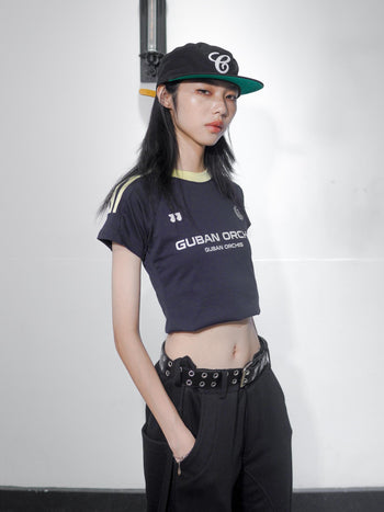 “MADE 𝗚𝘂𝗯𝗮𝗻 " 美式 條紋 撞色 修身 原創 短板 240G 上衣