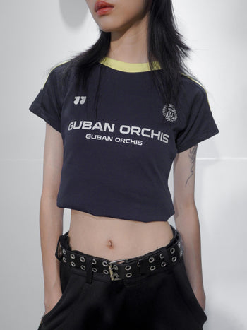 “MADE 𝗚𝘂𝗯𝗮𝗻 " 美式 條紋 撞色 修身 原創 短板 240G 上衣