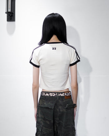 “MADE 𝗚𝘂𝗯𝗮𝗻 " 美式 條紋 撞色 修身 原創 短板 240G 上衣