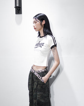 “MADE 𝗚𝘂𝗯𝗮𝗻 " 美式 條紋 撞色 修身 原創 短板 240G 上衣