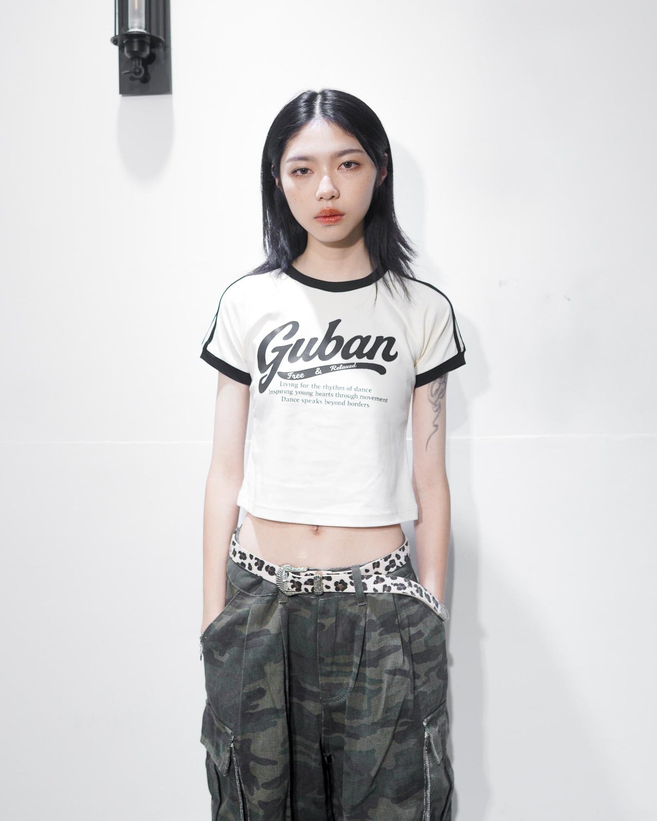 “MADE 𝗚𝘂𝗯𝗮𝗻 " 美式 條紋 撞色 修身 原創 短板 240G 上衣