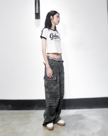 “MADE 𝗚𝘂𝗯𝗮𝗻 " 美式 條紋 撞色 修身 原創 短板 240G 上衣