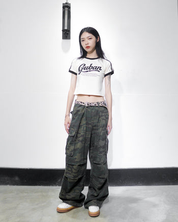 “MADE 𝗚𝘂𝗯𝗮𝗻 " 美式 條紋 撞色 修身 原創 短板 240G 上衣