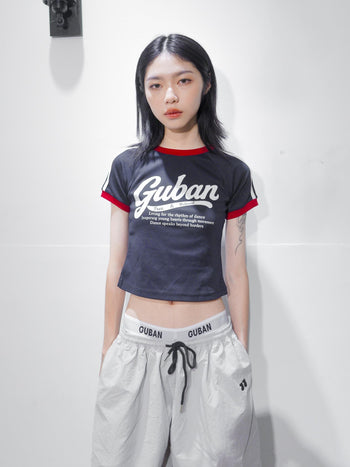 “MADE 𝗚𝘂𝗯𝗮𝗻 " 美式 條紋 撞色 修身 原創 短板 240G 上衣