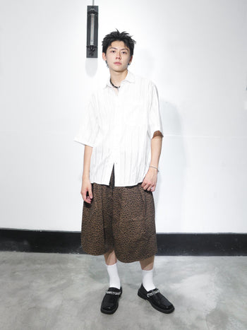 韓國 小眾 豹紋 百慕達 短褲