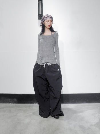 “MADE 𝗚𝘂𝗯𝗮𝗻 " 尼龍 透氣 寬鬆 街舞 鬆緊 傘兵 長褲