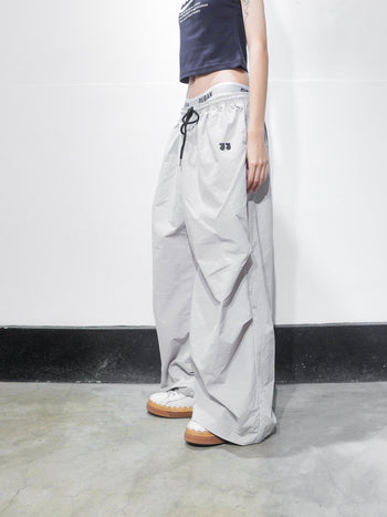 “MADE 𝗚𝘂𝗯𝗮𝗻 " 尼龍 透氣 寬鬆 街舞 鬆緊 傘兵 長褲