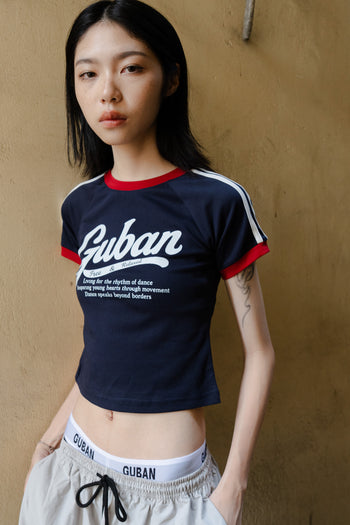 “MADE 𝗚𝘂𝗯𝗮𝗻 " 美式 條紋 撞色 修身 原創 短板 240G 上衣