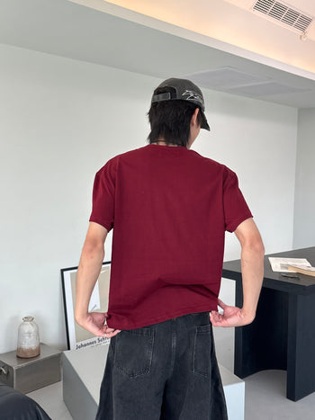 “MADE 𝗚𝘂𝗯𝗮𝗻 " BOXY 寬短 刺繡 美式 素色 上衣