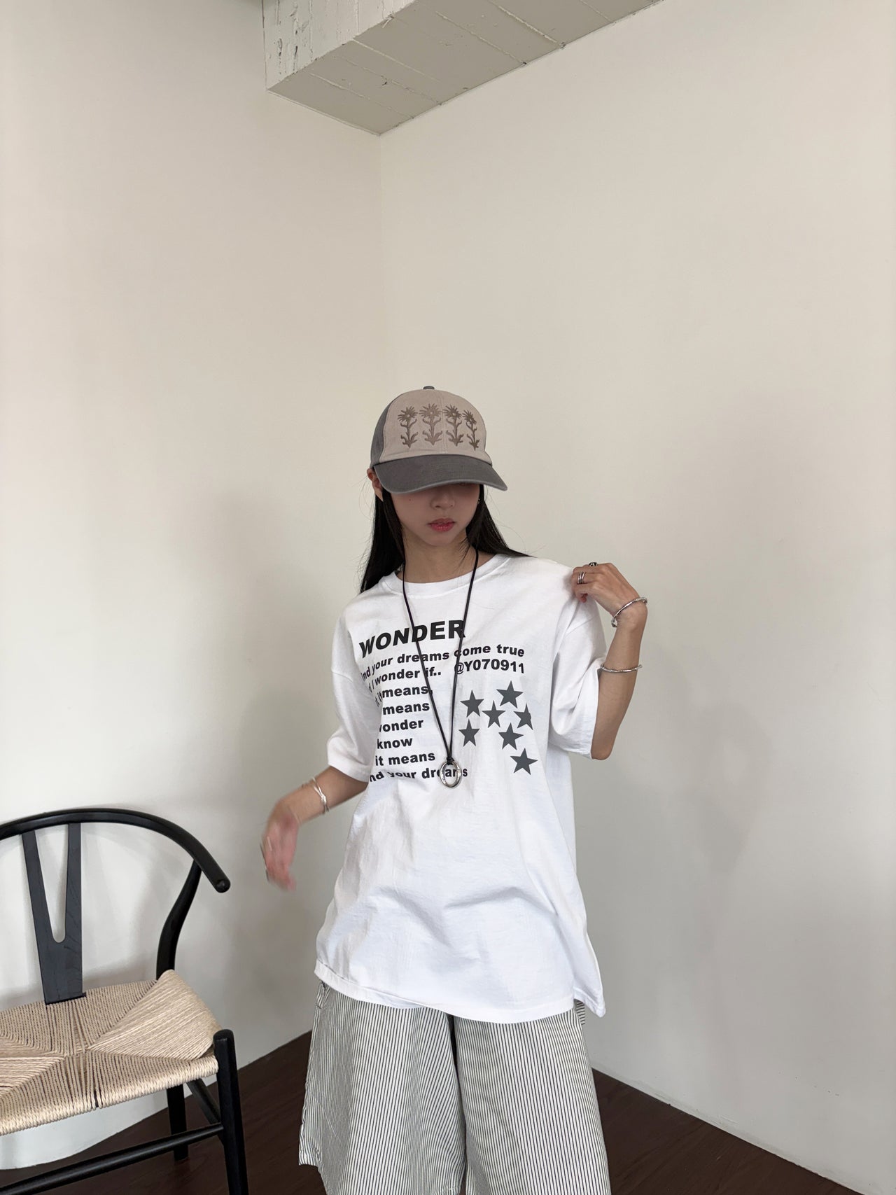 街頭 復古 星星 寬鬆 休閒 短袖