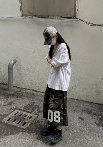 韓國 迷彩 數字 尼龍 短褲