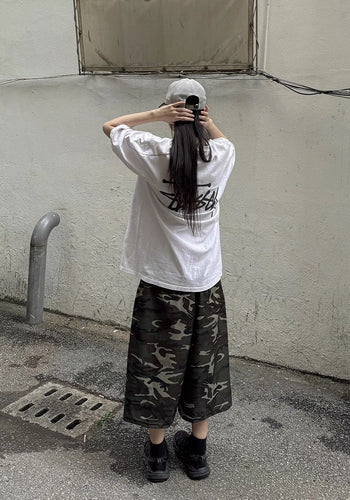 韓國 迷彩 數字 尼龍 短褲