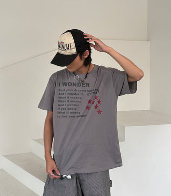 街頭 復古 星星 寬鬆 休閒 短袖