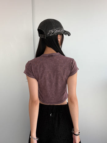 “MADE 𝗚𝘂𝗯𝗮𝗻 " 水洗  正肩 短袖 辣妹 235G 短板 T恤