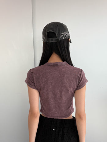 “MADE 𝗚𝘂𝗯𝗮𝗻 " 水洗  正肩 短袖 辣妹 235G 短板 T恤