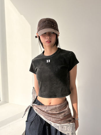 “MADE 𝗚𝘂𝗯𝗮𝗻 " 水洗  正肩 短袖 辣妹 235G 短板 T恤