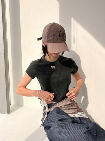 “MADE 𝗚𝘂𝗯𝗮𝗻 " 水洗  正肩 短袖 辣妹 235G 短板 T恤