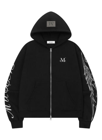 MUCENT - POZEN MIX LETTERING HOOD ZIP-UP UNISEX J-M104