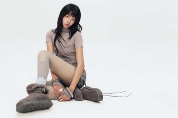 BUNNYHILL -  MONTY TOP 斜片抓皺條紋上衣 (GREY STRIPES)  T-B166