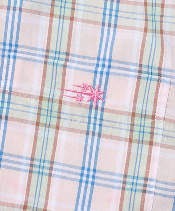 NICEGHOSTCLUB angel check big big half shirt 天使格紋大半身襯衫(粉色) T-N214