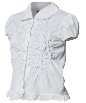FLARE UP -  Cloud Puff Blouse 雲朵泡泡袖襯衫 T-F1094 (白色)