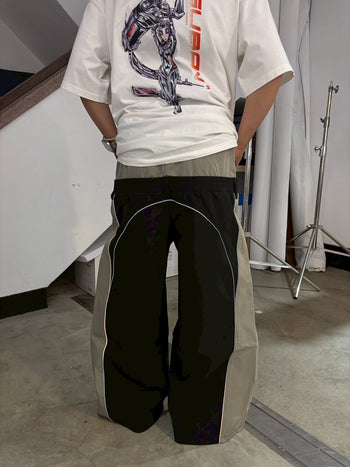 E’TREALOUEST 25SS NylonCargo Pants 雙腰 尼龍 拼接 長褲