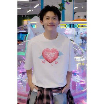 SIMON PUNK Project-SS25-T03 數位 愛心 雲朵 OS TEE