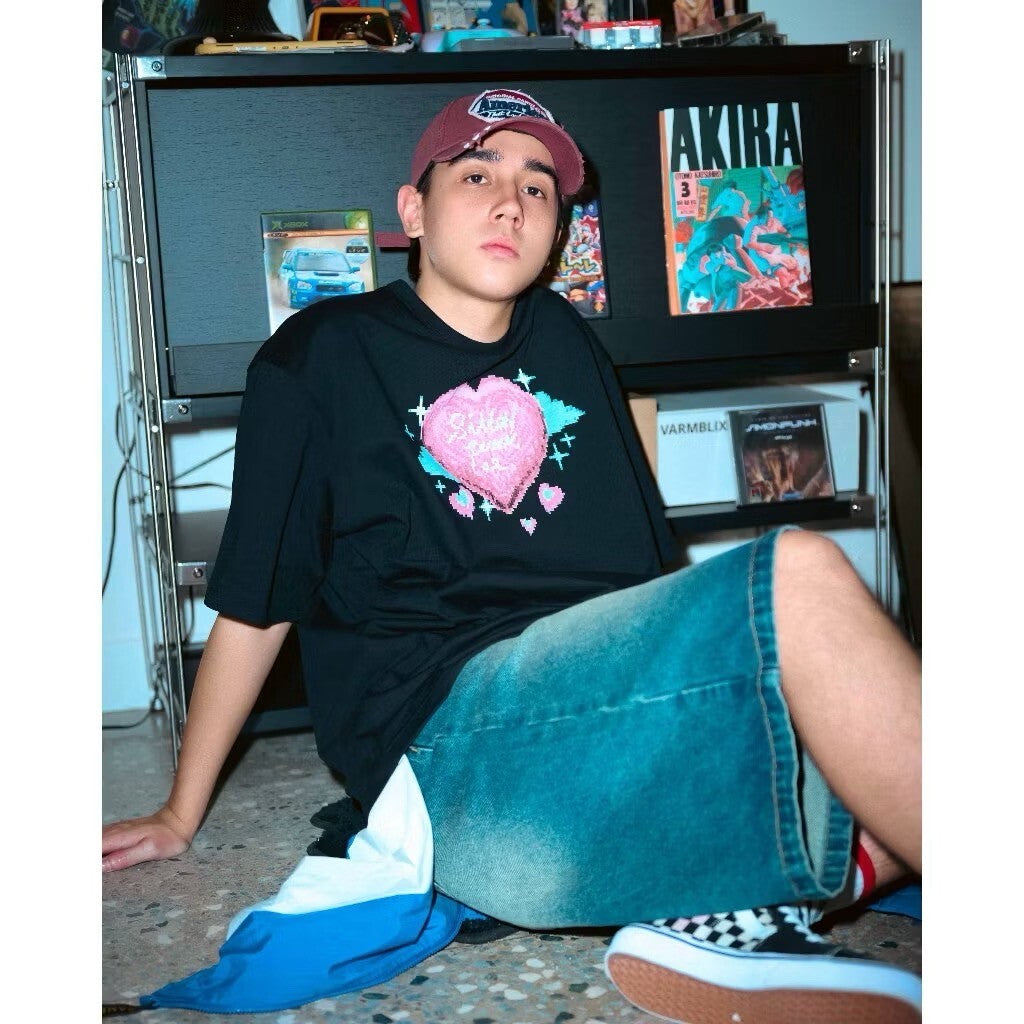 SIMON PUNK Project-SS25-T03 數位 愛心 雲朵 OS TEE