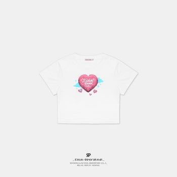 SIMON PUNK Project-SS25-H01 數位 愛心 雲朵 女生 短版 TEE