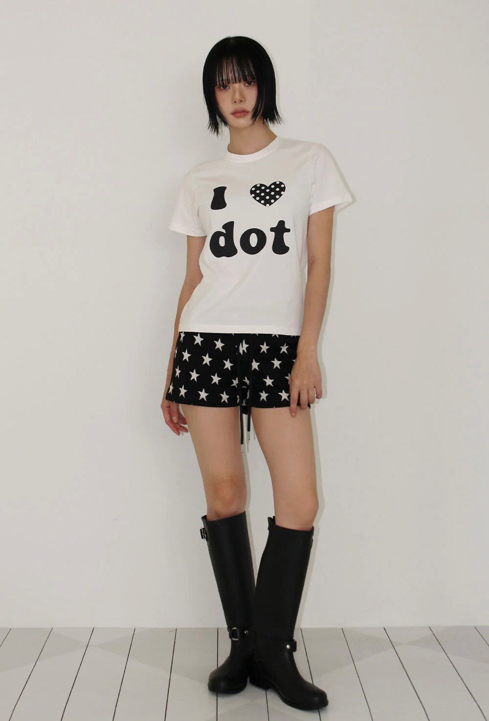 短款 印花 休閒 日常 DOT 短袖