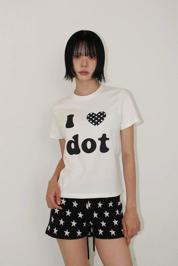 短款 印花 休閒 日常 DOT 短袖