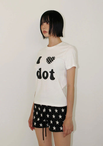 短款 印花 休閒 日常 DOT 短袖