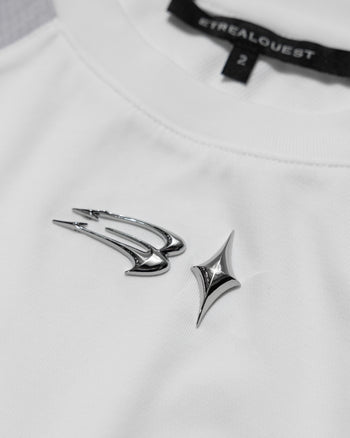 E’TREALOUEST 25SS Layered Mesh Boxy 拼接 網眼 白色 短袖