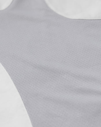 E’TREALOUEST 25SS Layered Mesh Boxy 拼接 網眼 白色 短袖