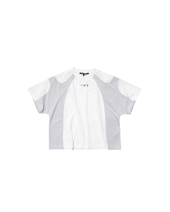 E’TREALOUEST 25SS Layered Mesh Boxy 拼接 網眼 白色 短袖