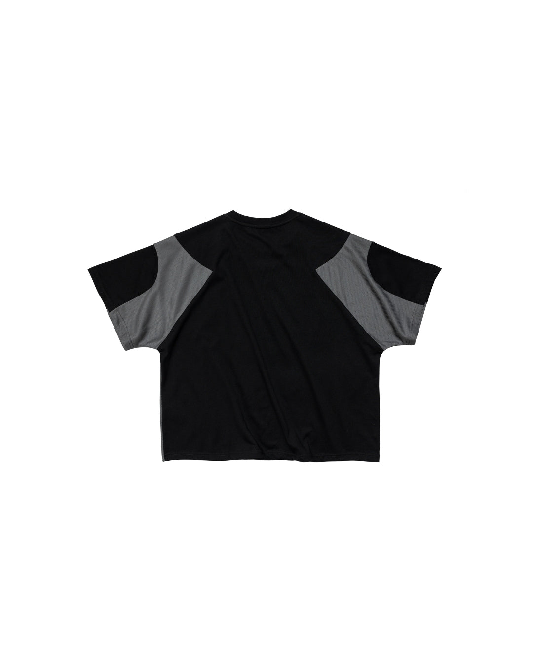 E’TREALOUEST 25SS Layered Mesh Boxy 拼接 網眼 黑色短袖