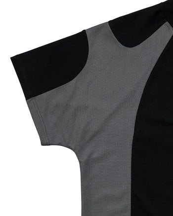 E’TREALOUEST 25SS Layered Mesh Boxy 拼接 網眼 黑色短袖