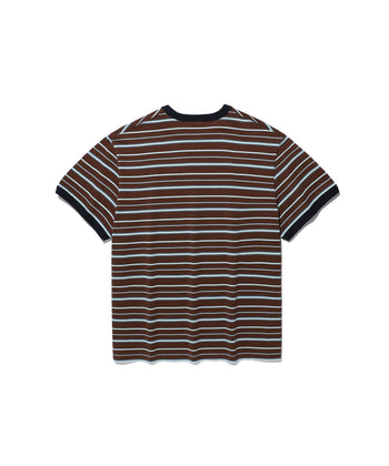 NICEGHOSTCLUB - STRIPE 3STAR BASIC RINGER TEE 條紋滾邊T恤 [棕色] T-N224