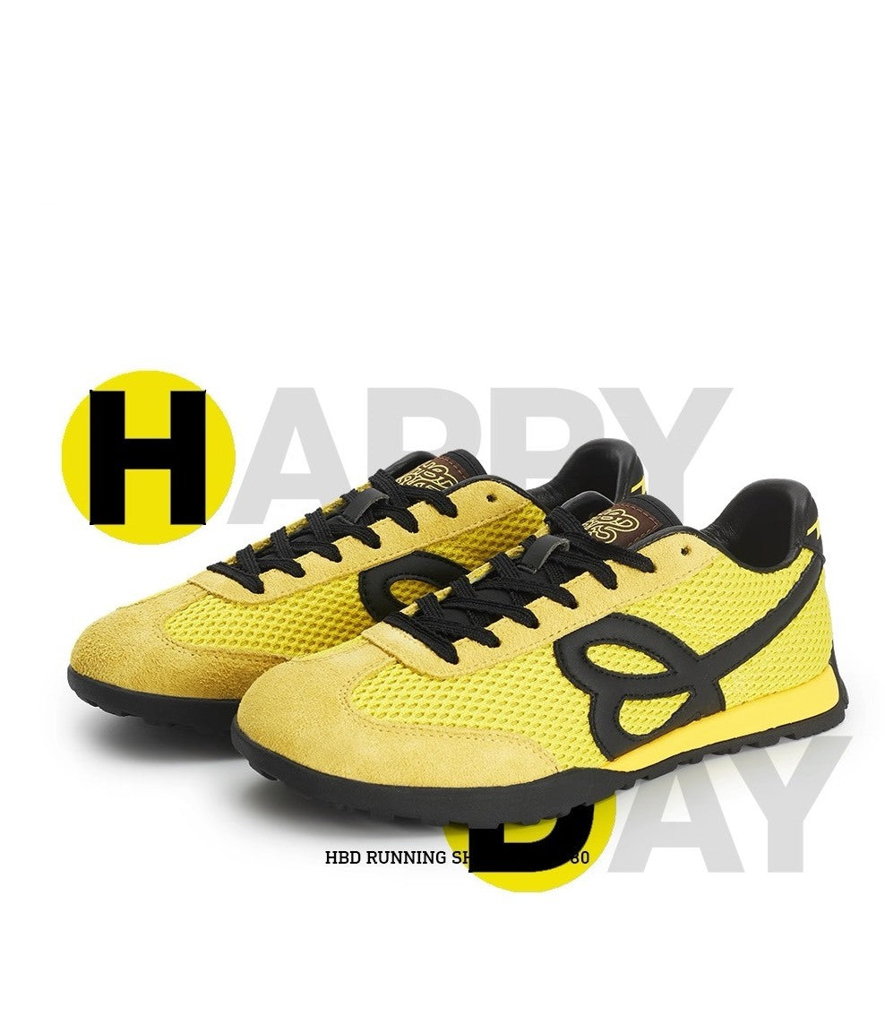 WeFlower HBDxS45 流電黃 復古 運動  網面 德訓鞋