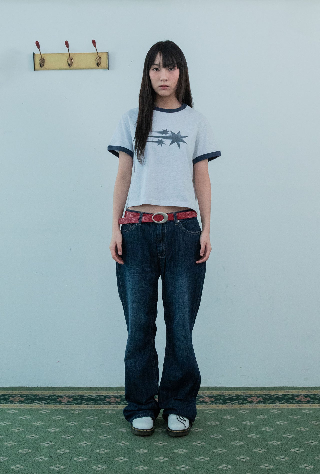 NICEGHOSTCLUB -RUSH 3STAR BASIC RINGER TEE 基本款圓領T恤 [白色] T-N217