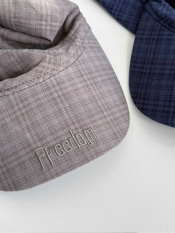 復古 美式 格紋 綁帶 方巾 棒球帽