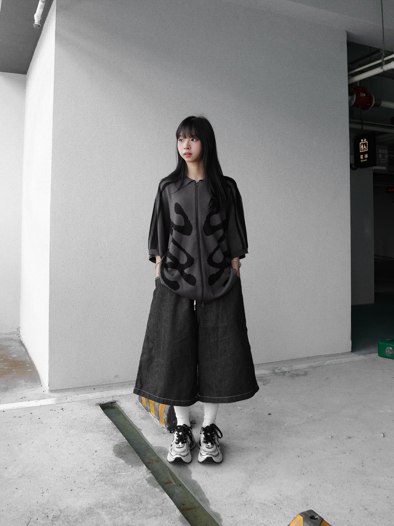 正韓 寬鬆 鬆緊 百慕達 可愛 星星 牛仔 短褲