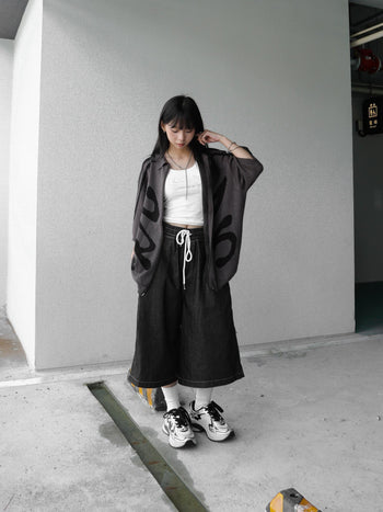 正韓 寬鬆 鬆緊 百慕達 可愛 星星 牛仔 短褲