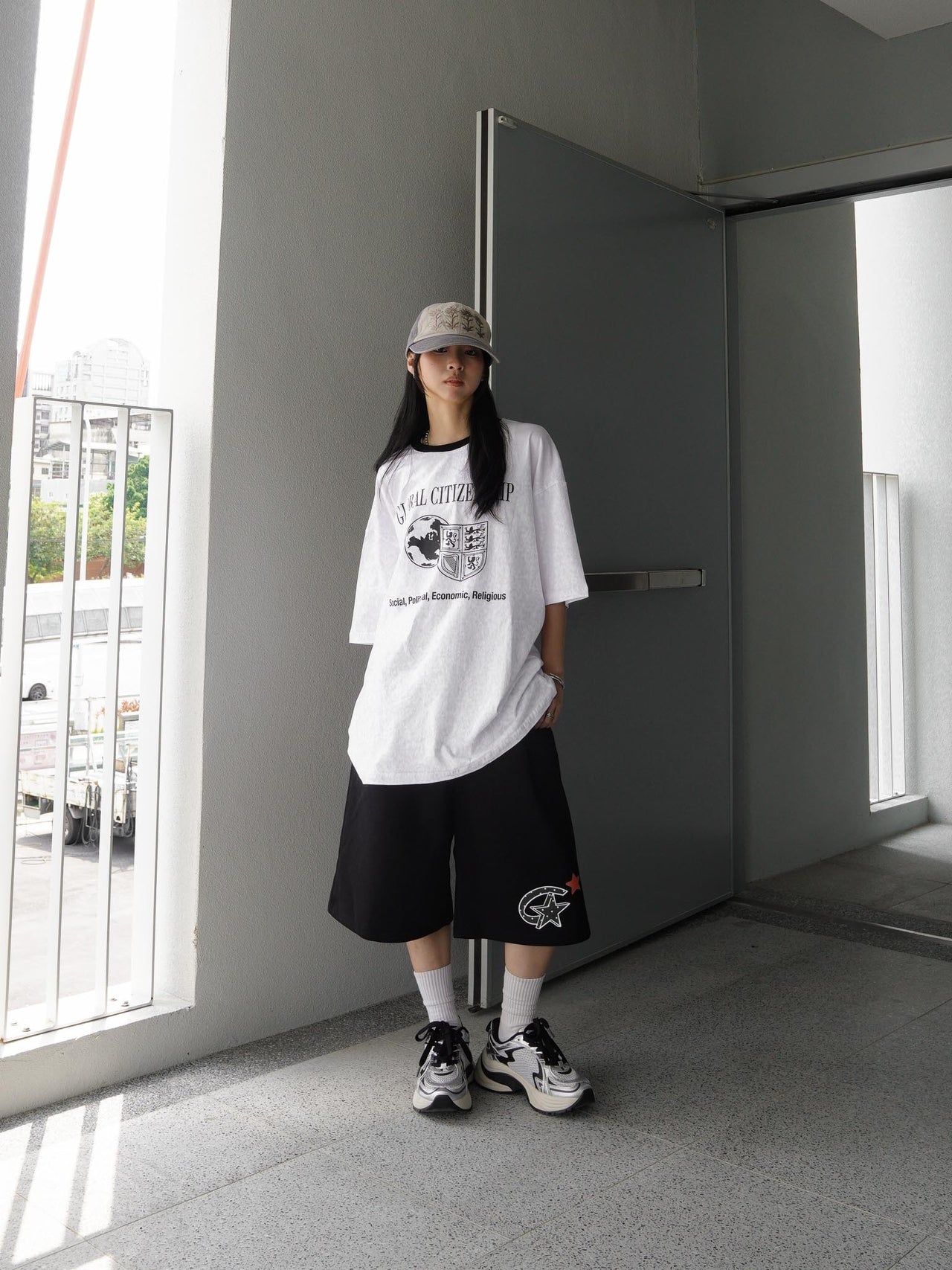 “MADE 𝗚𝘂𝗯𝗮𝗻 " 寬鬆 鬆緊 百慕達 日常 星星 棉褲 短褲